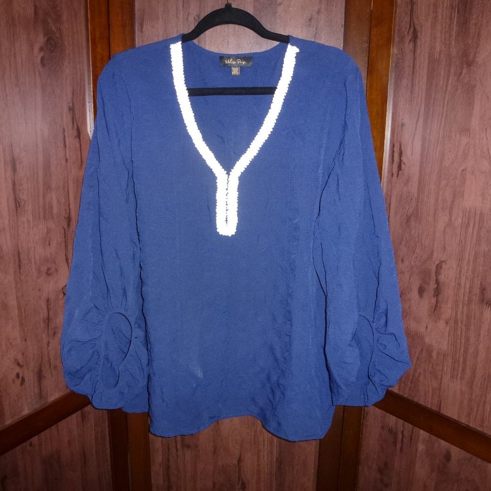 Melissa Paige XL Blue Boho Top